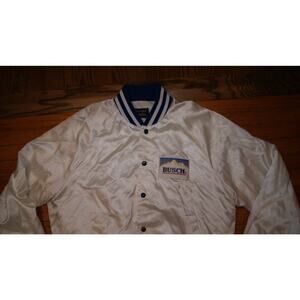 Vintage Anheuser Busch Beer Satin Bomber Varsity Jacket Mens XL USA Script Patch